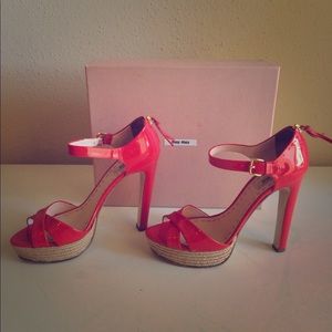 Miu Miu Red Platform Heels VERNICE